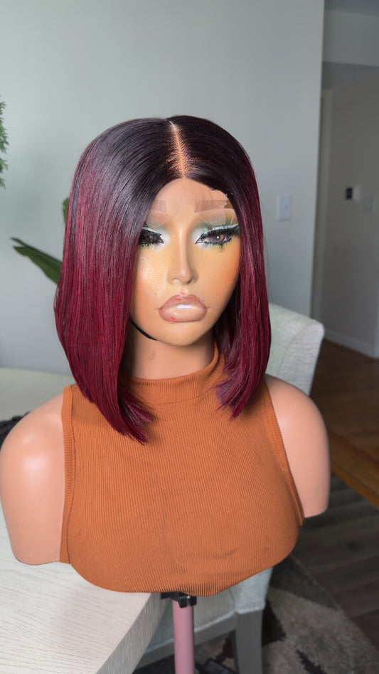 Burgundy bob wig